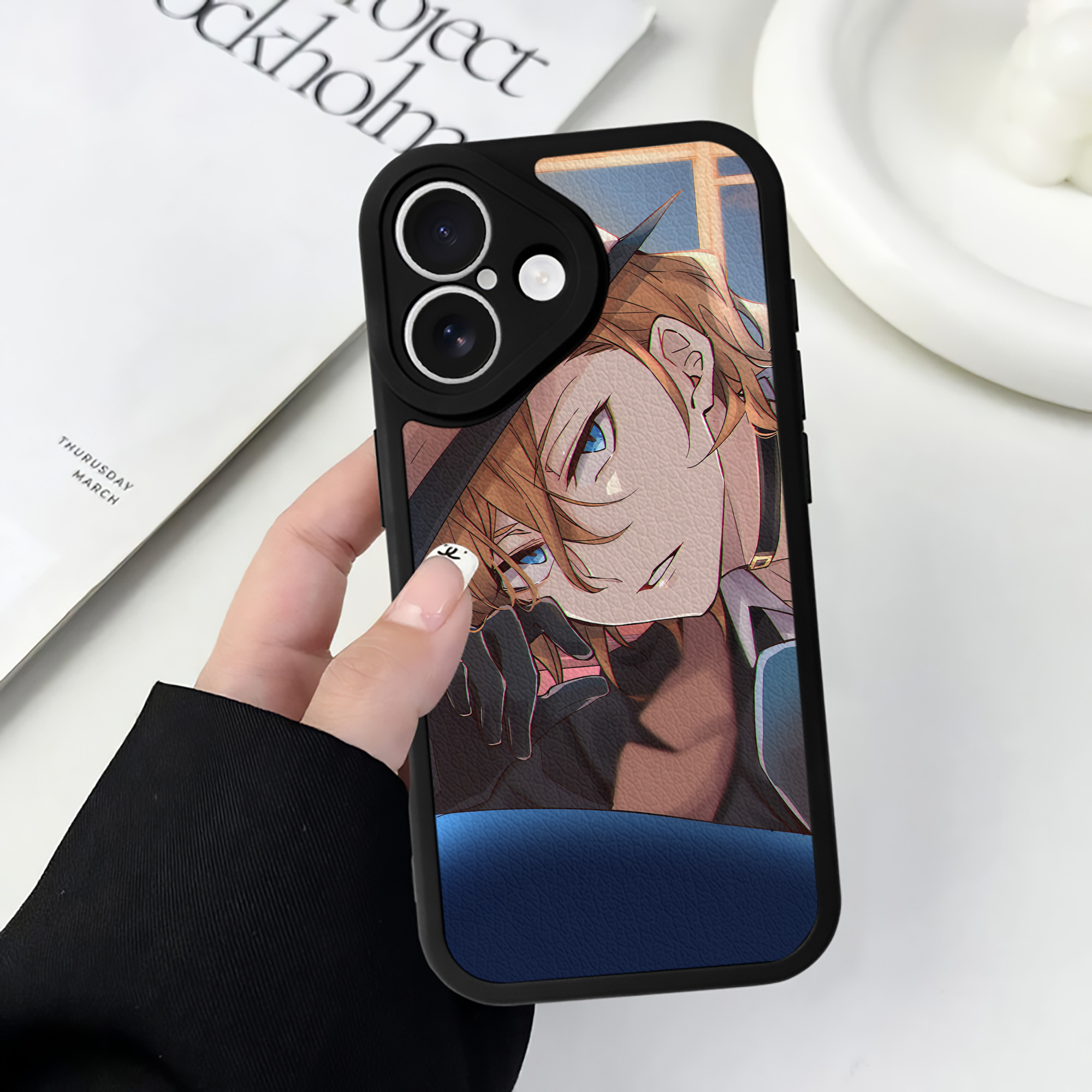 （画像用） 文豪ストレイドッグス Bungo Stray Dogs 【iPhone 16シリーズ対応】シリコンスマホケース（レザー調） 材質：シリコン